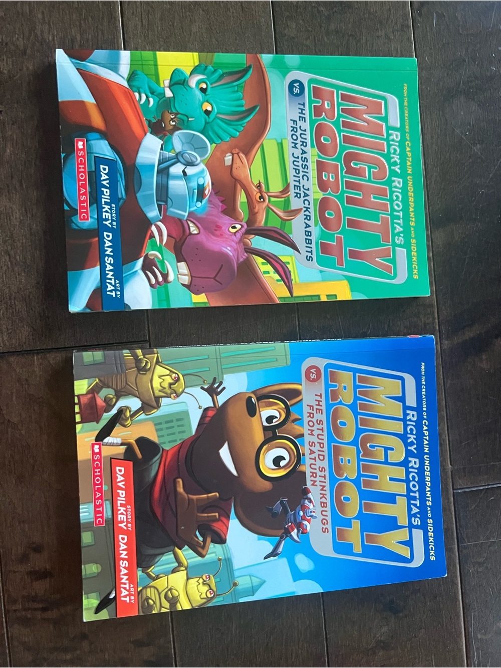 Scholastic Ricky Ricotta Books - Teal Green & Royal Blue Backs